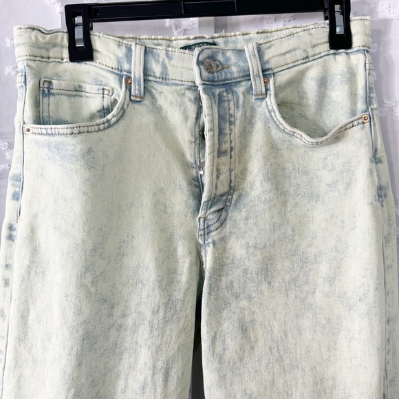 👀 311. Wild Fable 90s High Rise Straight Jeans Sz 8 – Green Acid Wash Retro Look - Picture 4 of 9